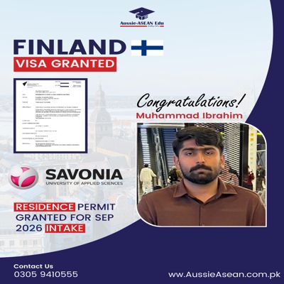  Muhammad Ibrahim has successfully received his Finland Residence Permit for the September 2026 Intake